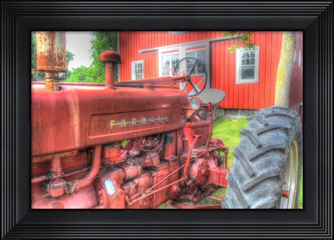 Framed Tractor and Barn Print