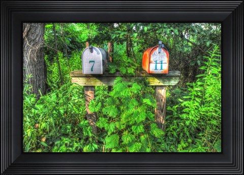 Framed Two Mailboxes Print
