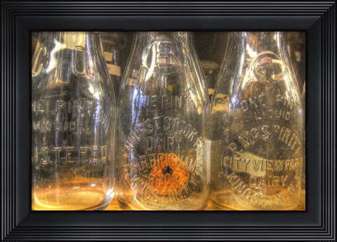 Framed Dairy Bottles Print