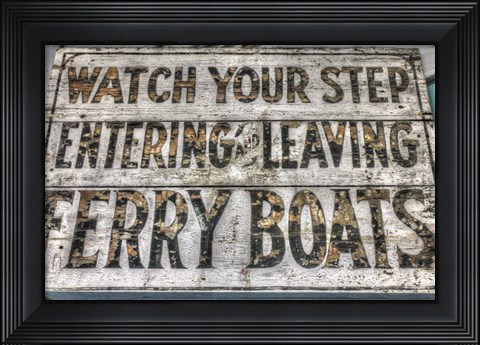 Framed FerryBoats Sign Print