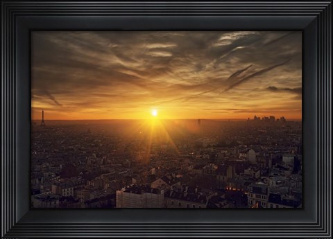 Framed Paris Sunset Print