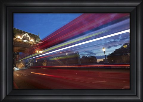 Framed Bus Tower Bridge Print