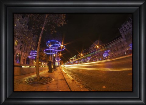 Framed Street at Night Print
