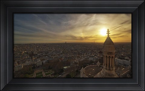 Framed Sunset Over the City Print