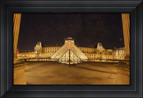 Framed Louvre at Night Print