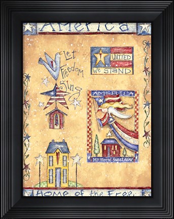 Framed Patriotic Pattern II Print