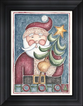 Framed HoHoHo Santa With Tree Print