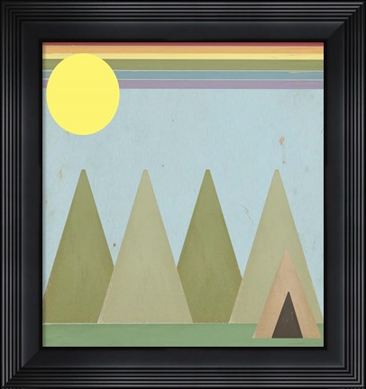 Framed Camping In The Woods Print