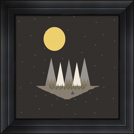 Framed Camping On the Edge of the World Print