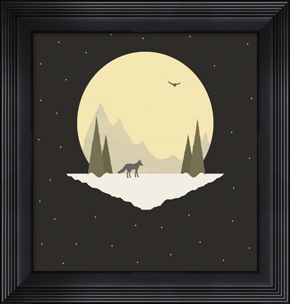 Framed Wintertime Wolf Print