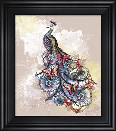 Framed Butterfly Peacock Print