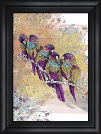 Framed Purple Parrots Print