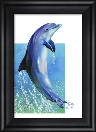 Framed Jump Dolphin Print