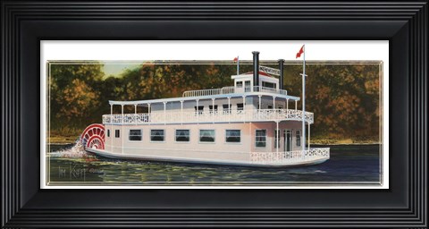 Framed River Boat Print