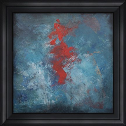 Framed Dance Red on Blue Print