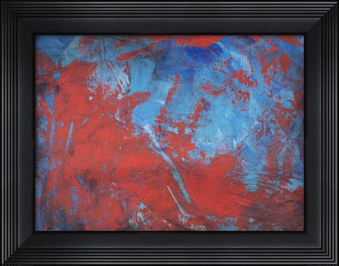 Framed Red on Blue Print