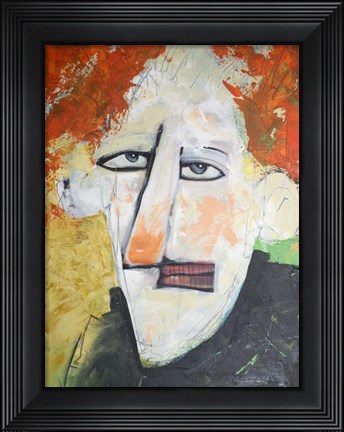 Framed Redhead In Black Turtleneck Print