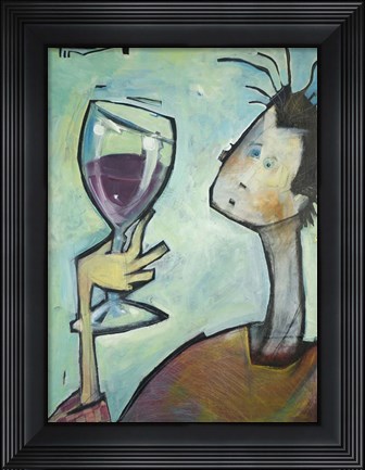 Framed Man Swirls Wine Print
