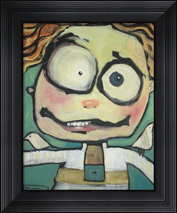 Framed Boy With Birds Print