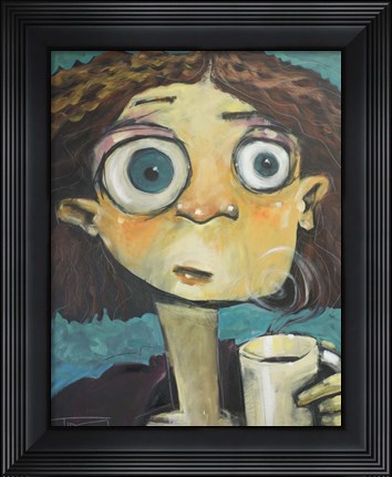 Framed Her First Sip Of Coffee Print