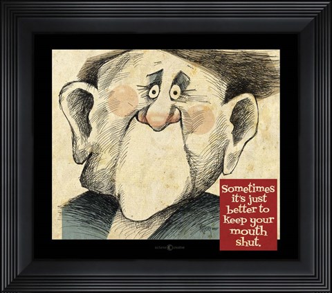 Framed Mouth Shut Poster Print