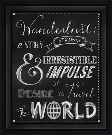 Framed Wanderlust Chalkboard Travel Series Print