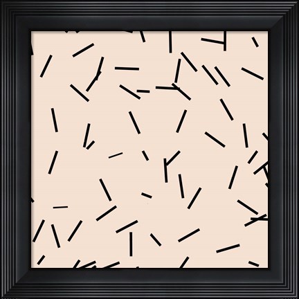 Framed Angel Pink Black Matchstick Confetti Print