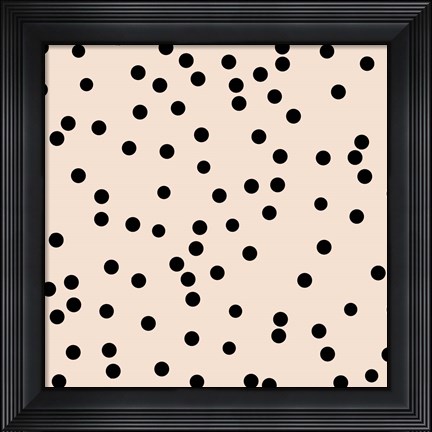 Framed Angel Pink Black Round Confetti Print
