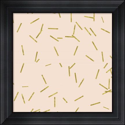 Framed Angel Pink Golden Matchstick Confetti Print