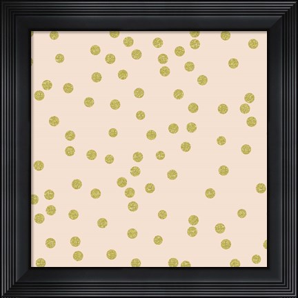 Framed Angel Pink Golden Round Confetti Print