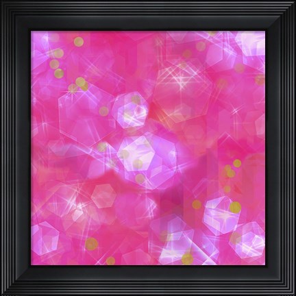 Framed Glitter Love Pink Pattern Print