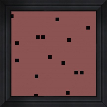 Framed Marsala Black Squares Confetti Print