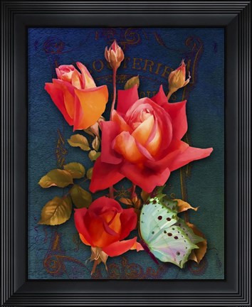 Framed Vintage Roses Print