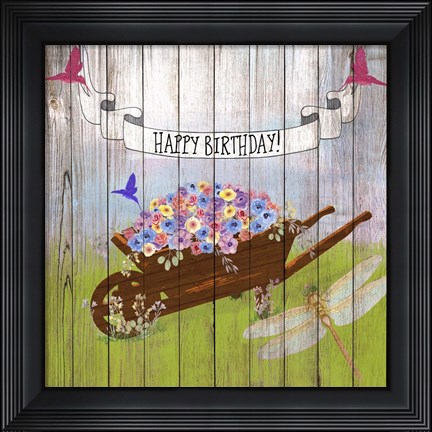 Framed Country Birthday Wishes Print