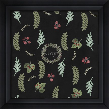 Framed Holiday Botaical Pattern Print