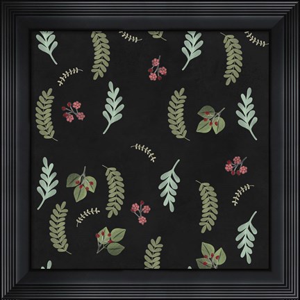 Framed Winter Botaical Pattern Print