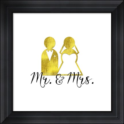 Framed Wedding Couple Mr Mrs Print