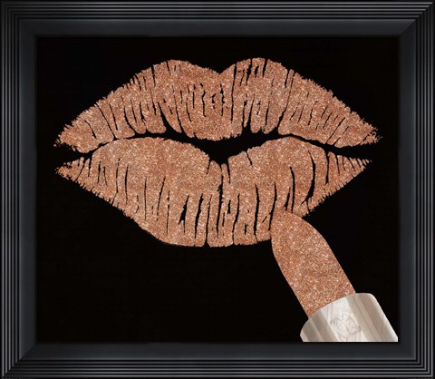Framed Rosegold Kiss Print