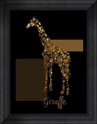 Framed 1 Gold Giraffe Print