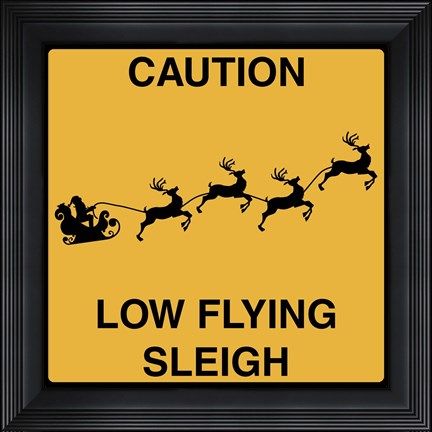Framed Low Flying Sleigh Print