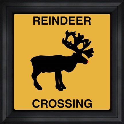Framed Reindeer Crossing Print