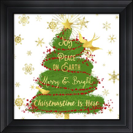 Framed Joy Christmas Tree Print
