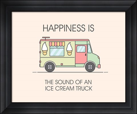 Framed Ice Cream Truck Green Print