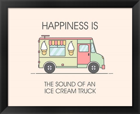 Framed Ice Cream Truck Green Print