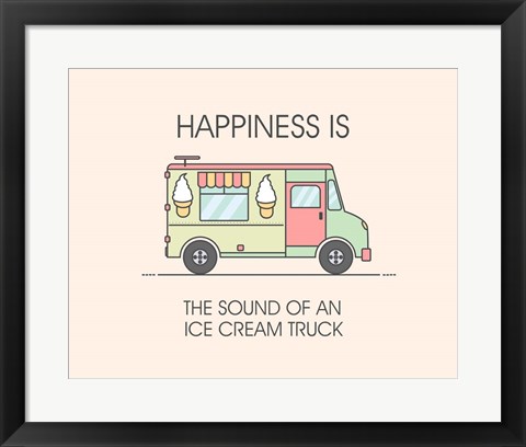 Framed Ice Cream Truck Green Print