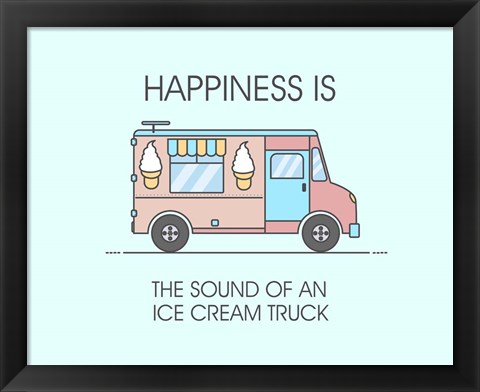 Framed Ice Cream Truck Pink Print