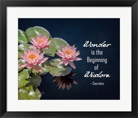 Framed Wonder is the Beginning of Wisdom Water Lily Color Print