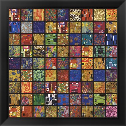 Framed Klimt Squares Print