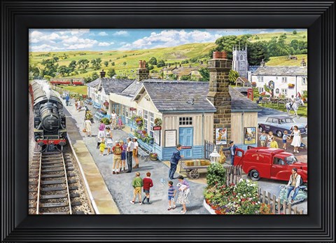 Framed Village Station Print