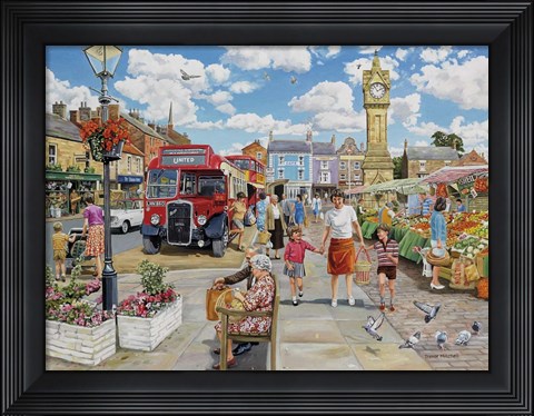 Framed Arriving In Market Square Print